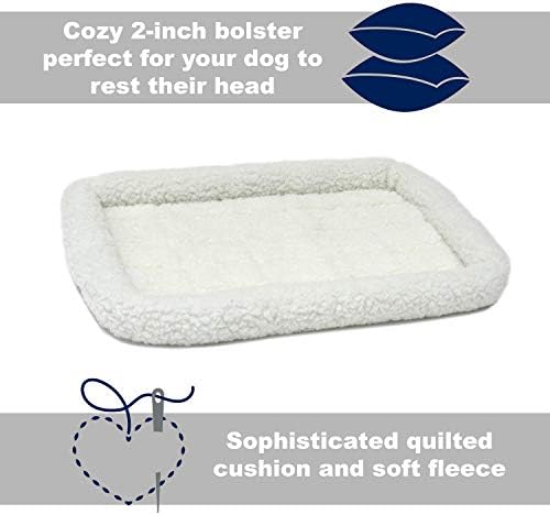 QuietTime XXS Dog Bed – Cinnamon Faux Fur Bolster, Ultra-Soft and Machine Washable, Fits 18-Inch Crates and Carriers, for Small Dogs and Cats