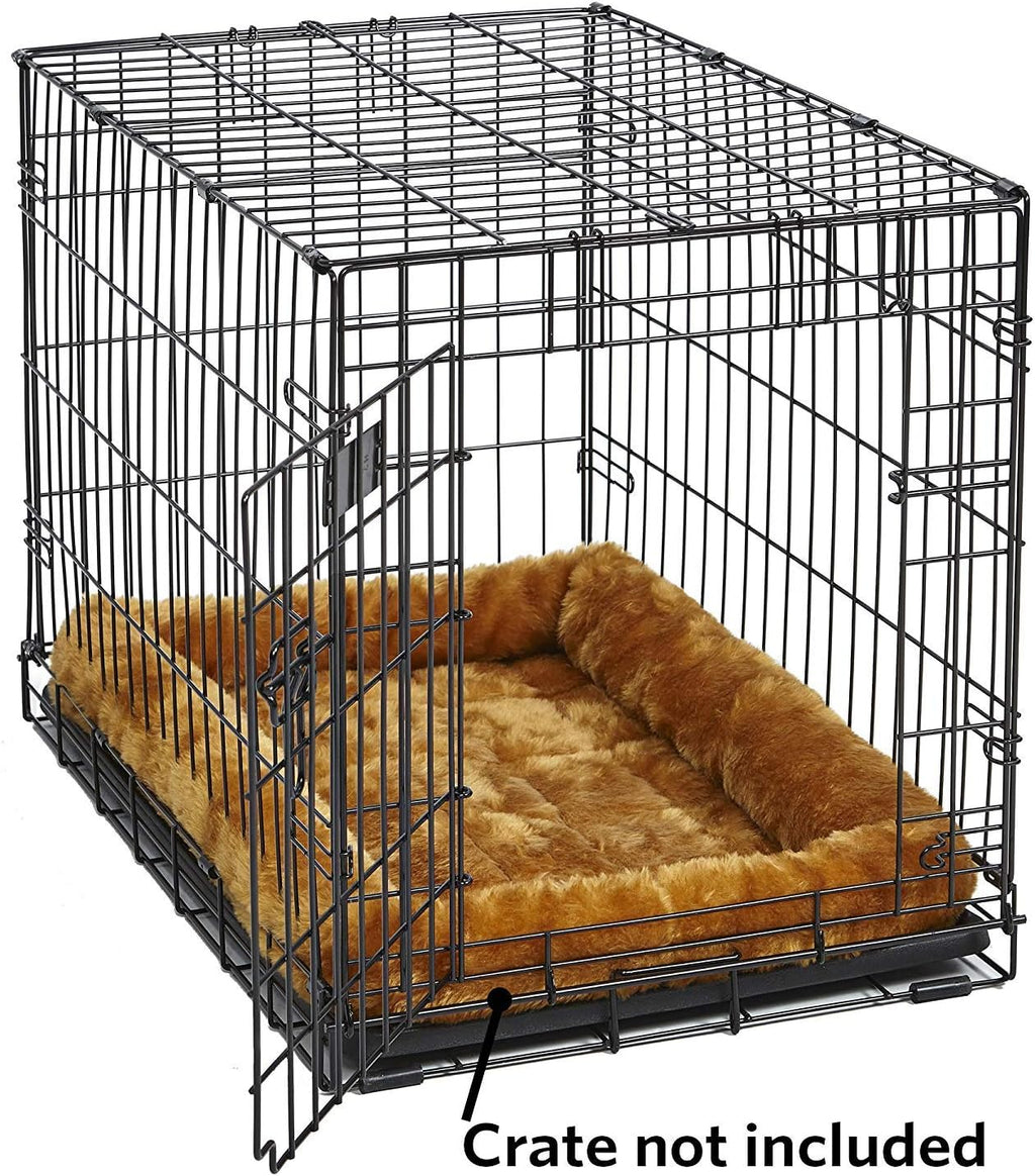 QuietTime XXS Dog Bed – Cinnamon Faux Fur Bolster, Ultra-Soft and Machine Washable, Fits 18-Inch Crates and Carriers, for Small Dogs and Cats